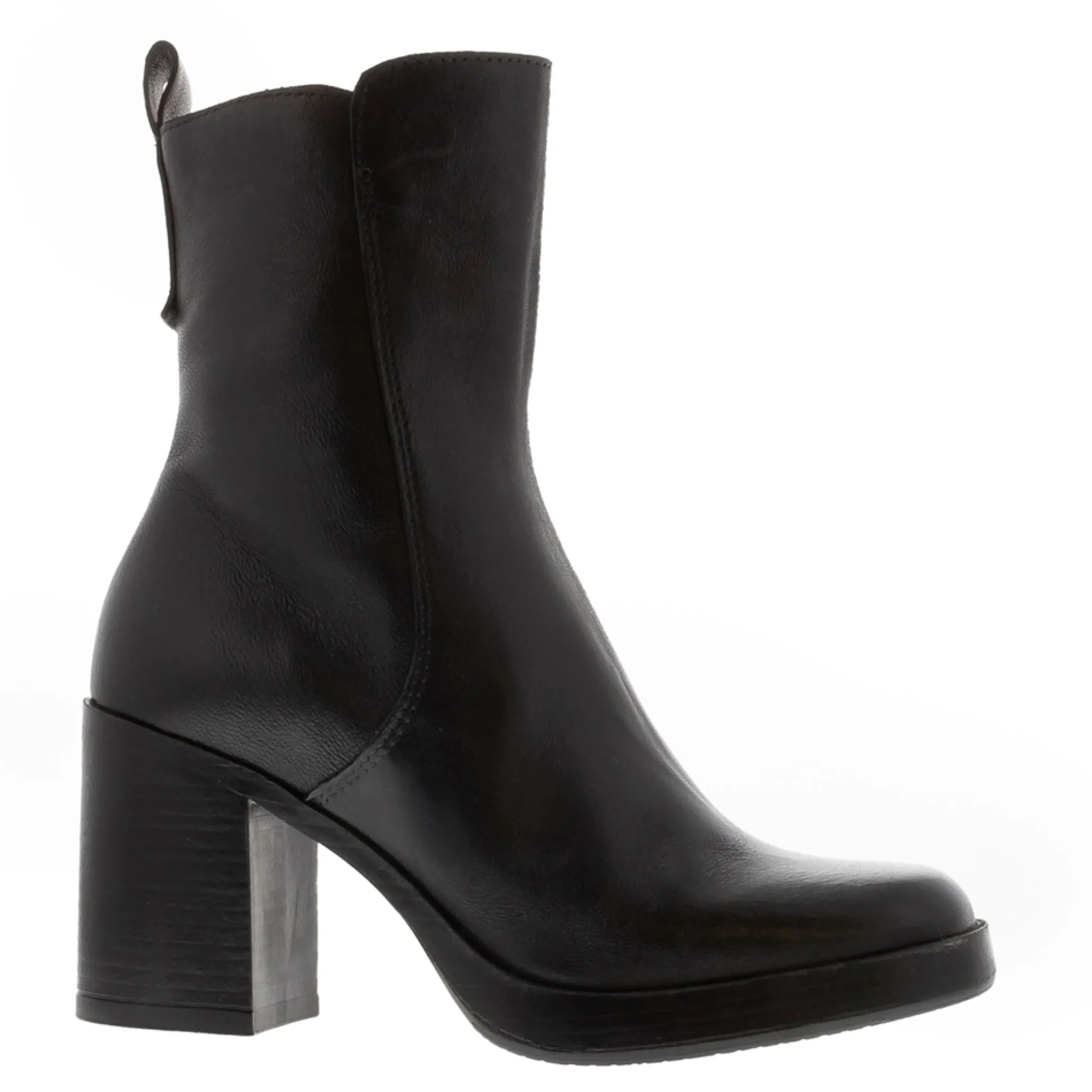 Saxby Black Leather Ankle Boots