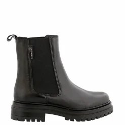 Selessia Black Leather Chelsea Boots