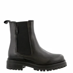 Selessia Black Leather Chelsea Boots