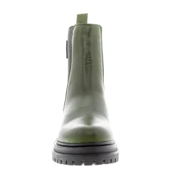 Selessia Green Leather Chelsea Boots