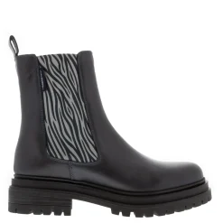Selessia Navy Leather Chelsea Boots