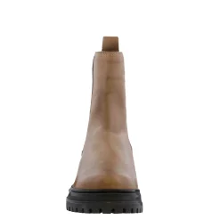 Selessia Taupe Leather Chelsea Boots