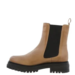Selessia Taupe Leather Chelsea Boots