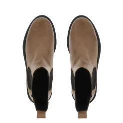 Selessia Taupe Leather Chelsea Boots