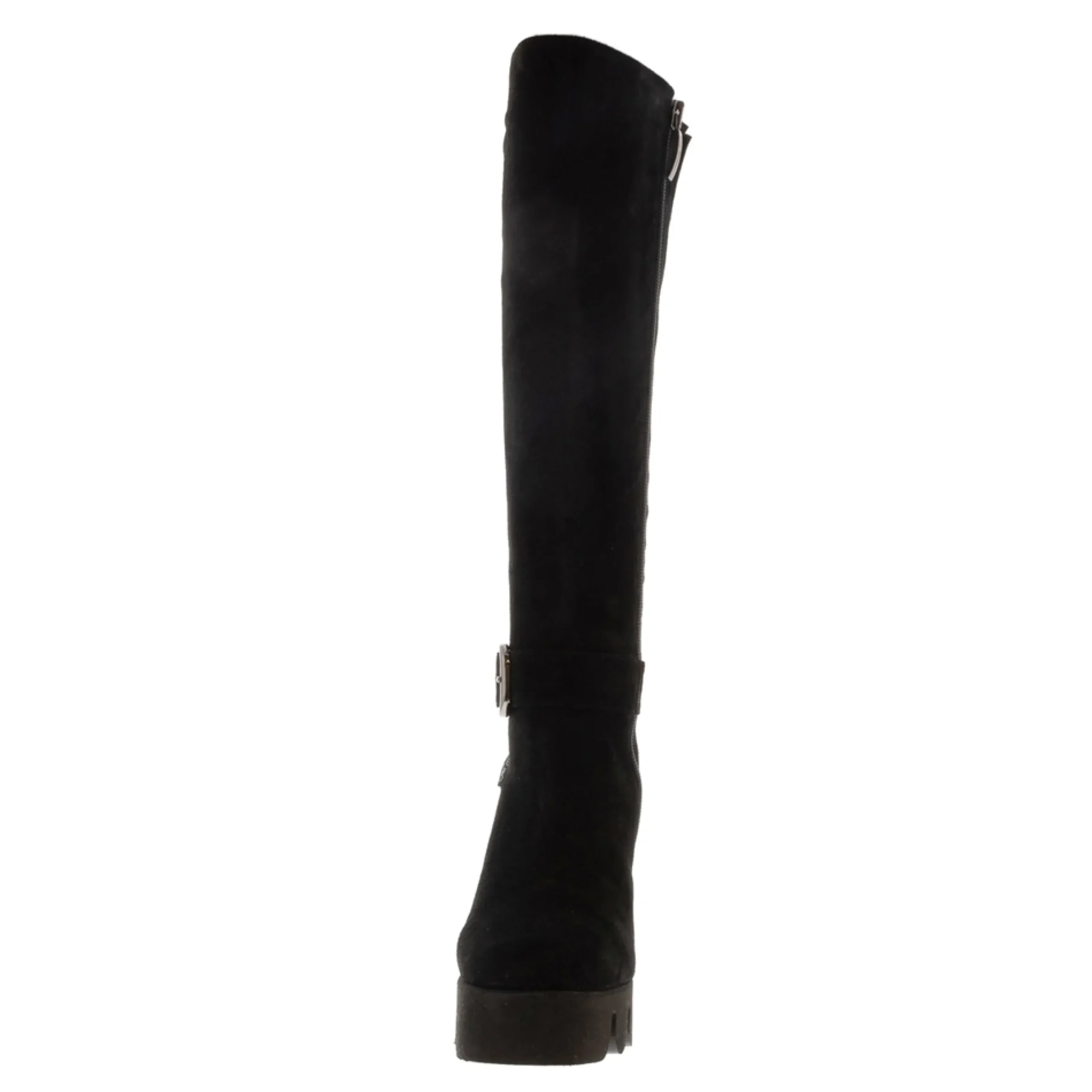 Sorelle Black Suede Wavesole Knee High Boots