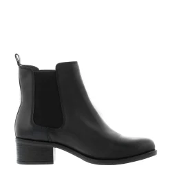 Stormi Black Leather Mid Heel Chelsea Boots