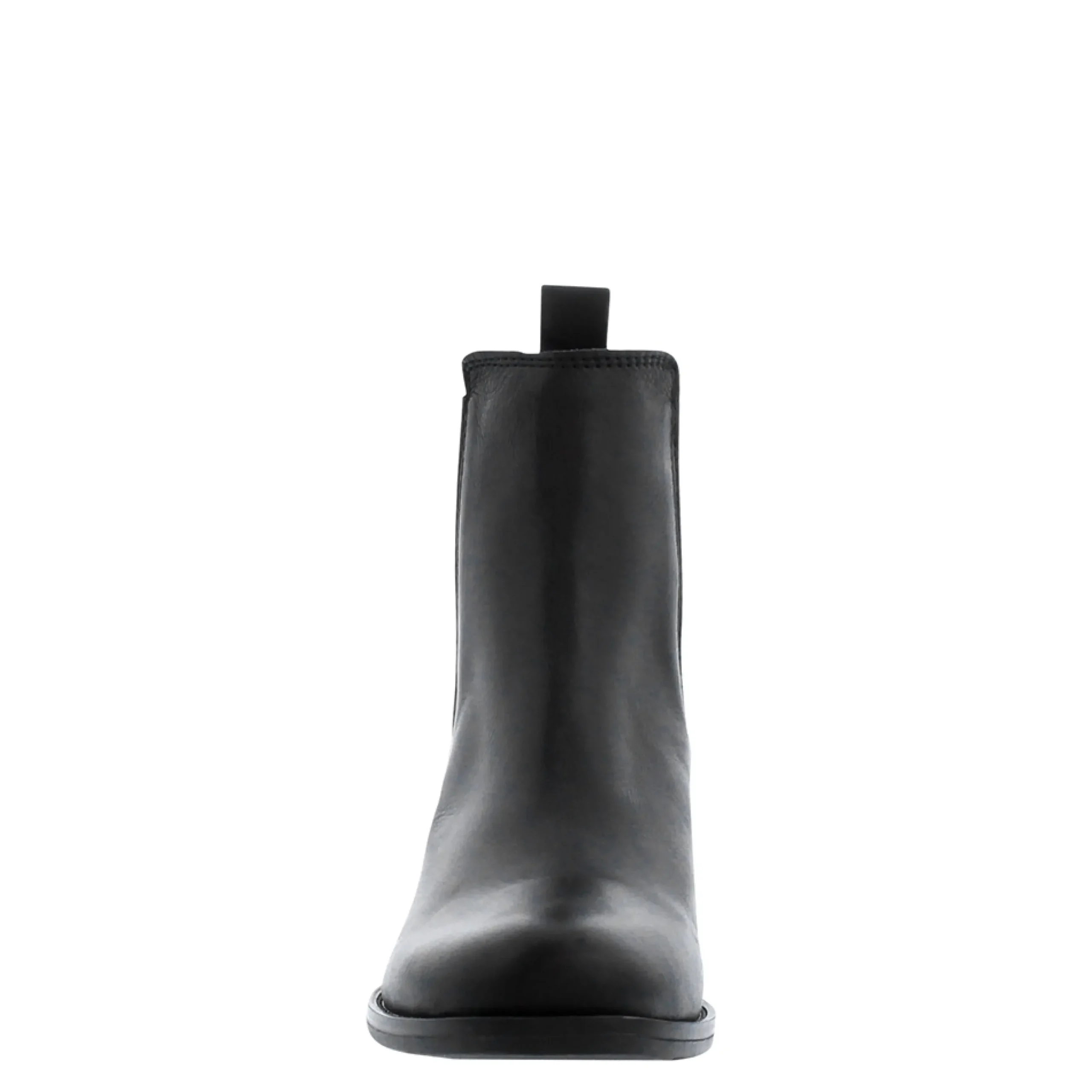 Stormi Black Leather Mid Heel Chelsea Boots