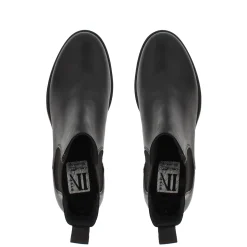 Stormi Black Leather Mid Heel Chelsea Boots