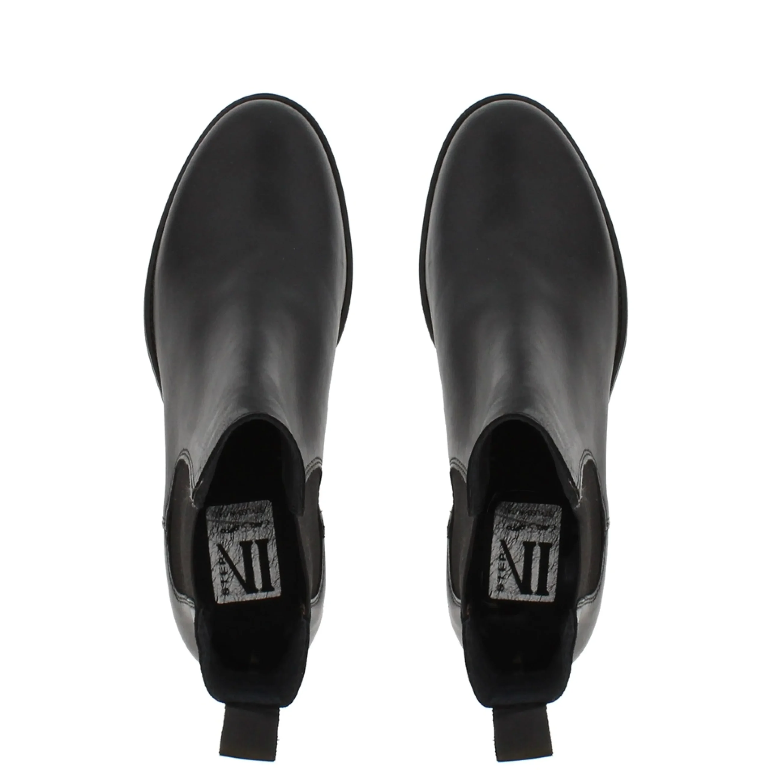 Stormi Black Leather Mid Heel Chelsea Boots