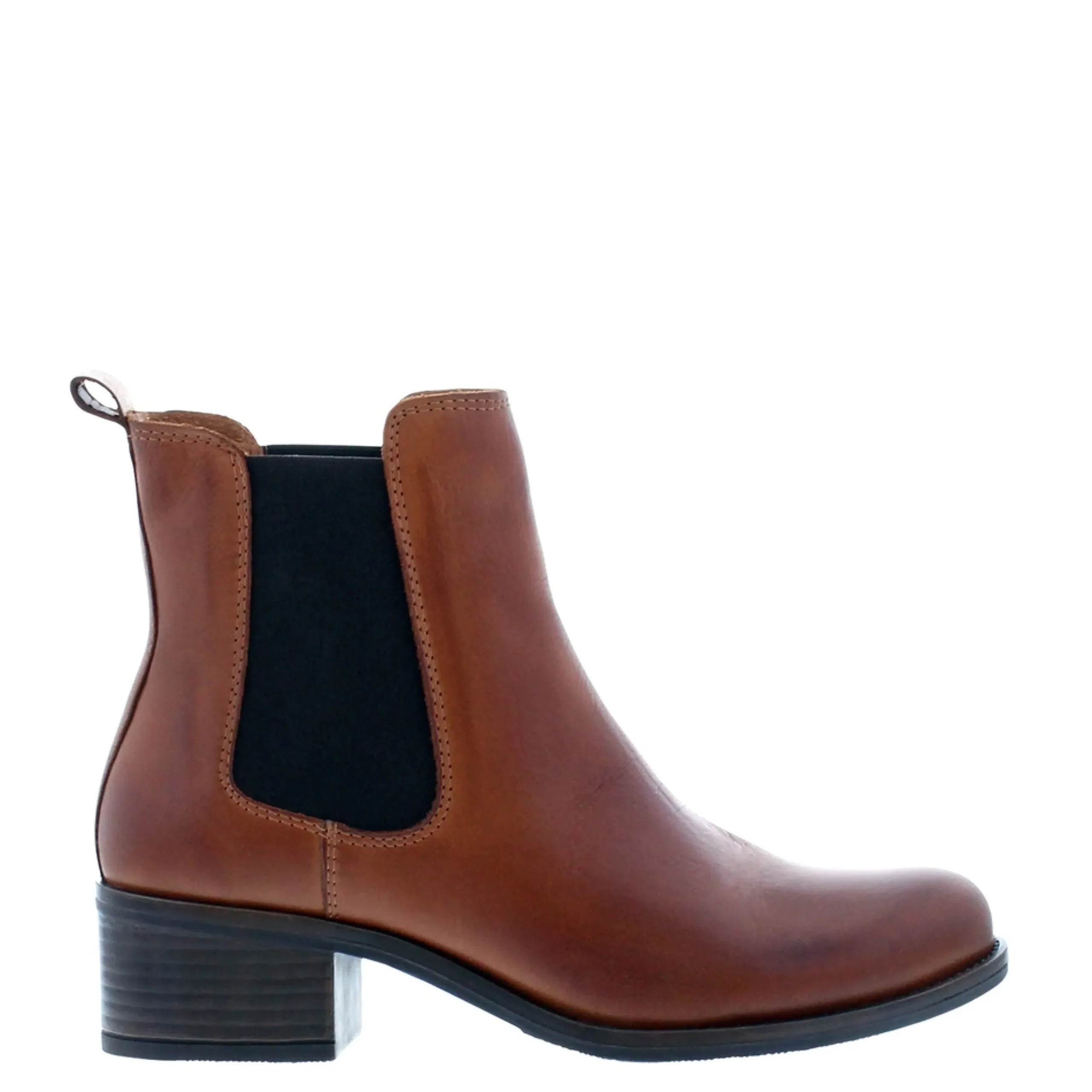 Stormi Tan Leather Block Heeled Chelsea Boots