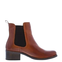 Stormi Tan Leather Block Heeled Chelsea Boots