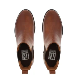 Stormi Tan Leather Block Heeled Chelsea Boots