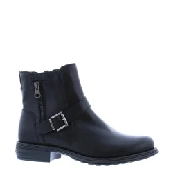 Sumaya Black Leather Ankle Boots