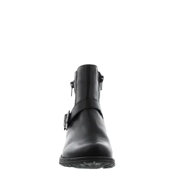 Sumaya Black Leather Ankle Boots