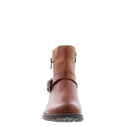 Sumaya Tan Leather Ankle Boots