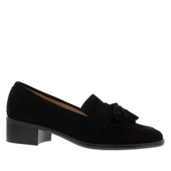 Trisola Black Suede Tassel Loafers