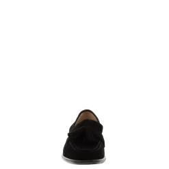 Trisola Black Suede Tassel Loafers