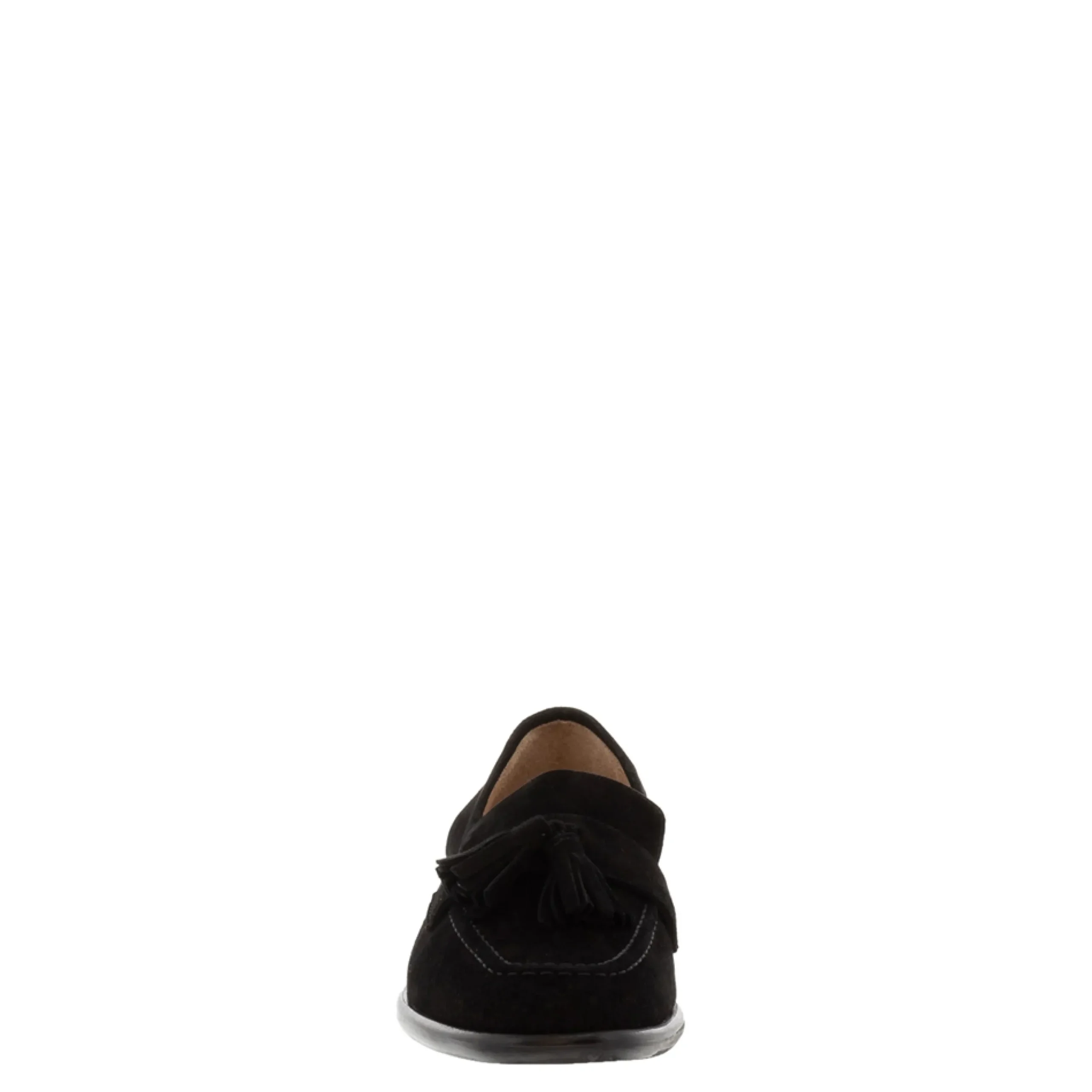Trisola Black Suede Tassel Loafers