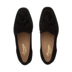 Trisola Black Suede Tassel Loafers