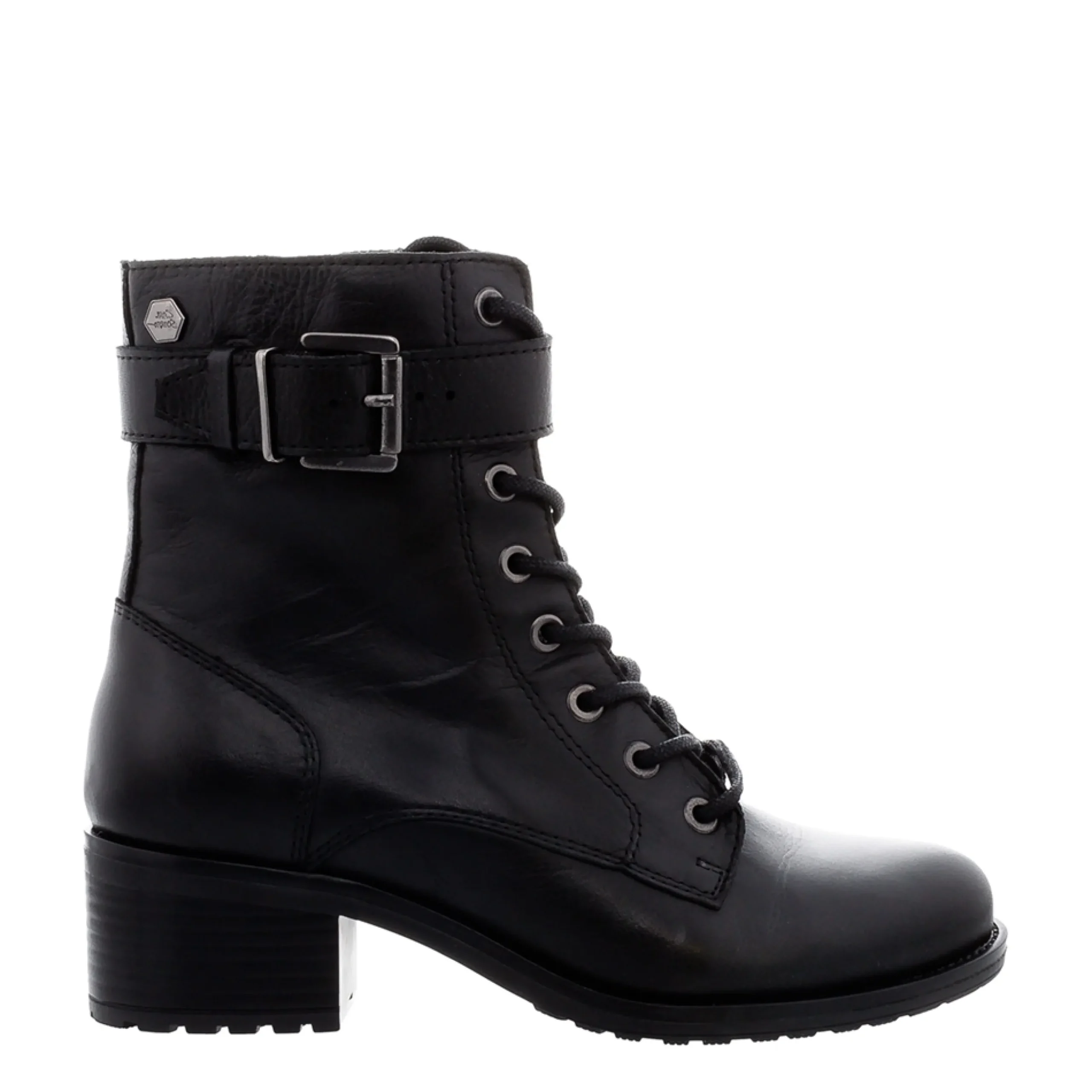 Turner Black Leather Lace Up Ankle Boots