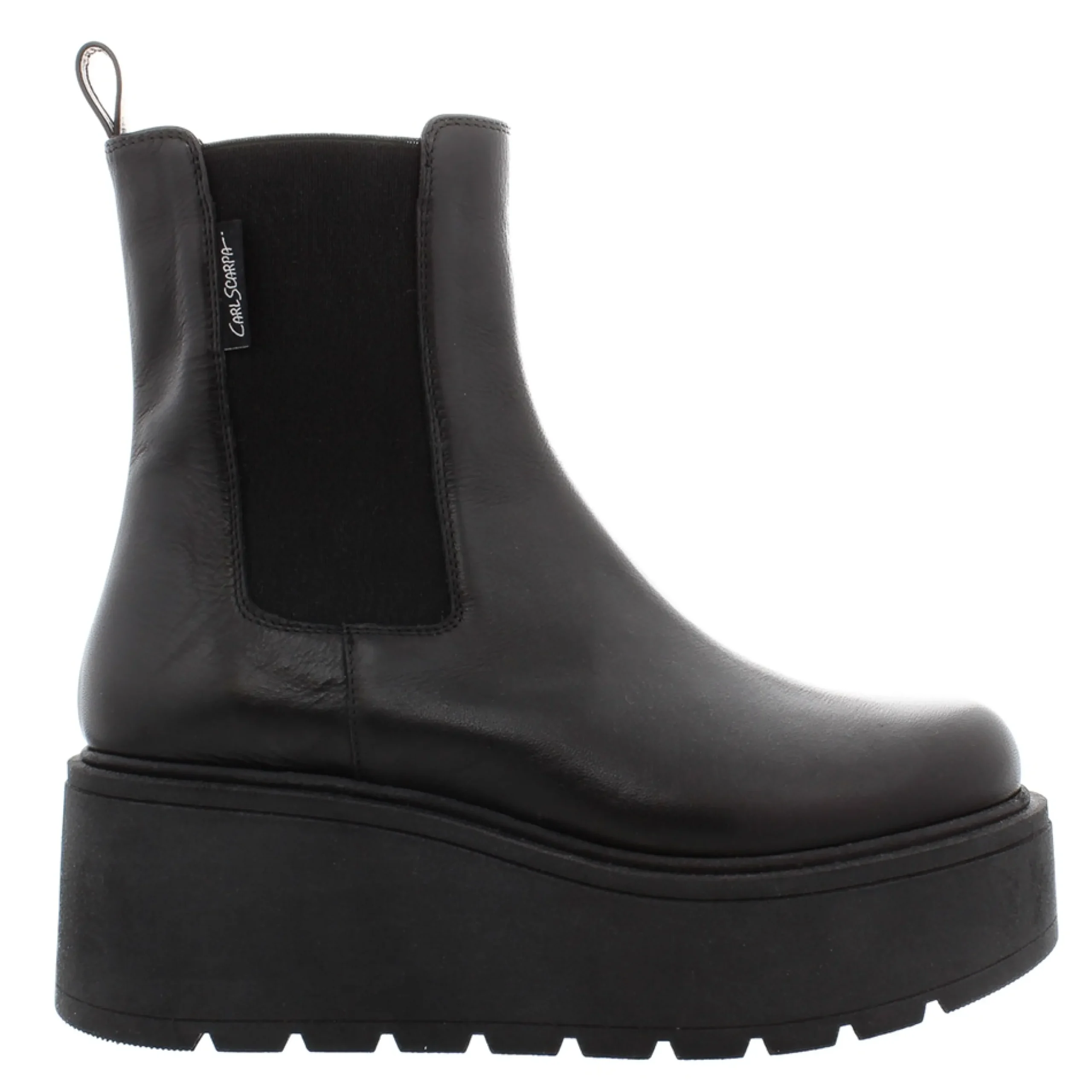 Zen Black Leather Platform Chelsea Boots