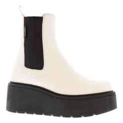 Zen Off-White Leather Platform Chelsea Boots