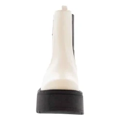 Zen Off-White Leather Platform Chelsea Boots