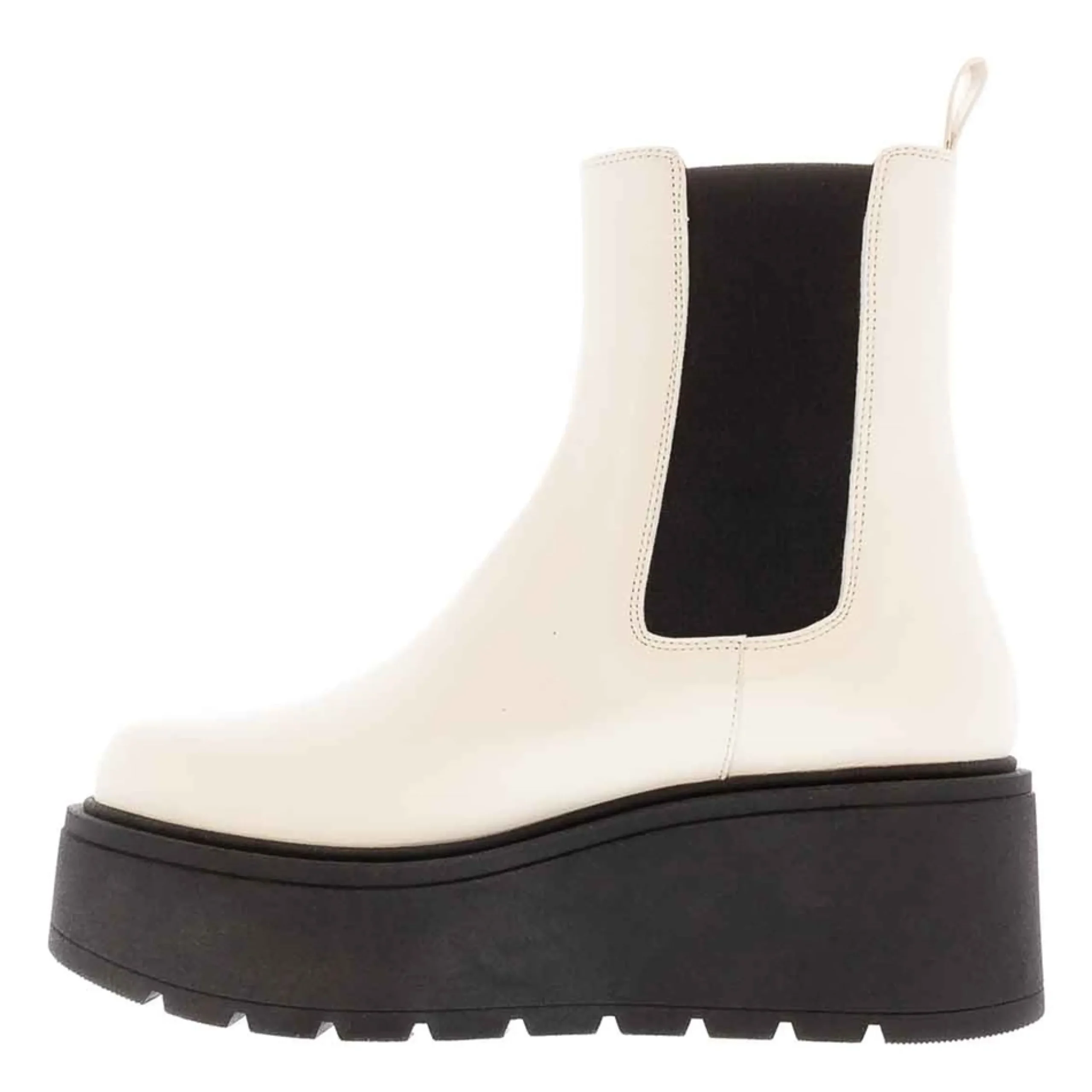 Zen Off-White Leather Platform Chelsea Boots